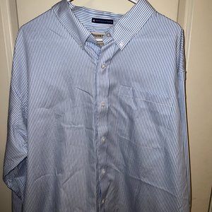 Duluth Trading - Dress Shirt - Relaxed Fit - Blue and White Stripes - New